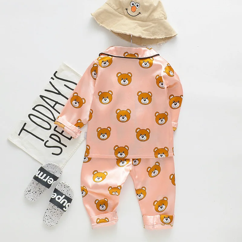 Boys Girls Kids Pajama Sets Cartoon Cow Long Sleeve T-Shirt Tops with Pants Toddler Baby Sleeping Clothes Pijamas Sleepwear