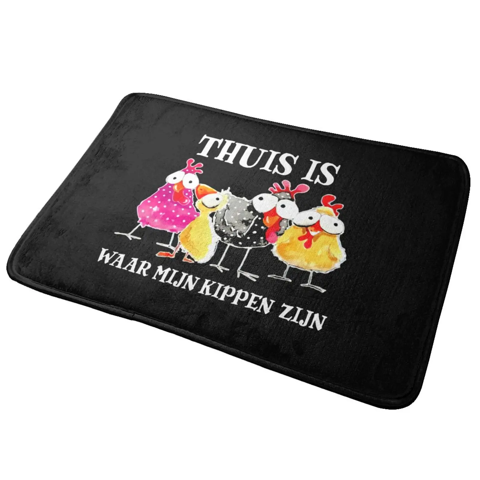 Thuis Is Waar Mijn Kippen Zijn Mat Rug Carpet Easy Clean Foot Pad Non-slip Velvet Rug