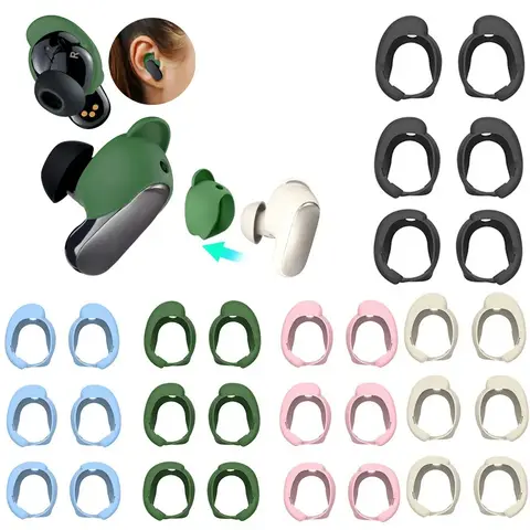 실리콘 이어팁 커버, Bose QuietComfort 이어버드 II용, 미끄럼 방지 이어팁 액세서리 교체, 세척 가능, 3 쌍