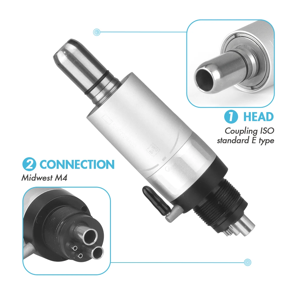Low-speed handheld air motor with universal interface and external waterway