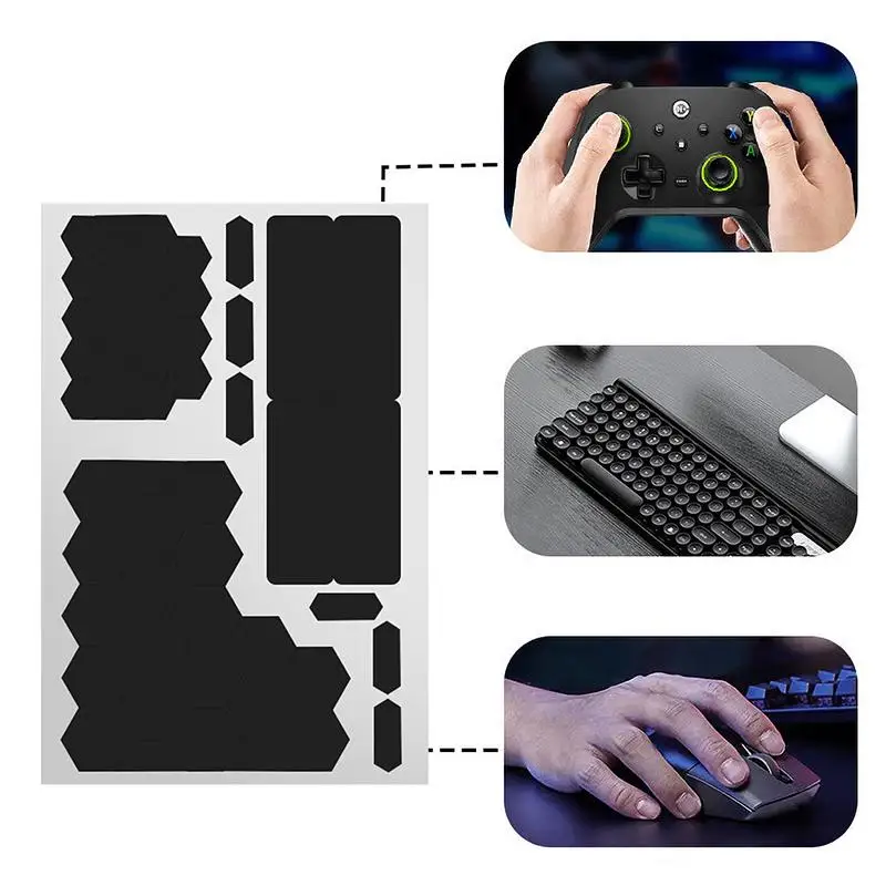 1Set DIY Mouse Keyboard Anti-Slip Stickers Thin Silicone Anti-Slip Sticker Grip Maintain Control Minimize Slippage