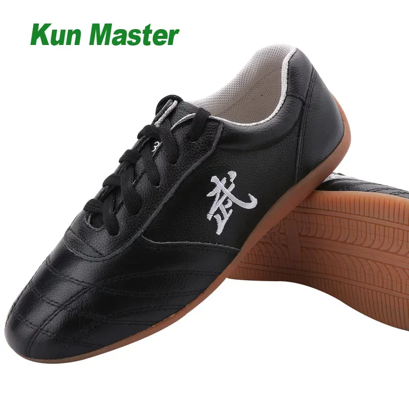 Tai Chi  Shoes Sole Soft Leather Ox Tendon Bottom Practice Kung Fu Shoes Martial Art  Shoes Black White