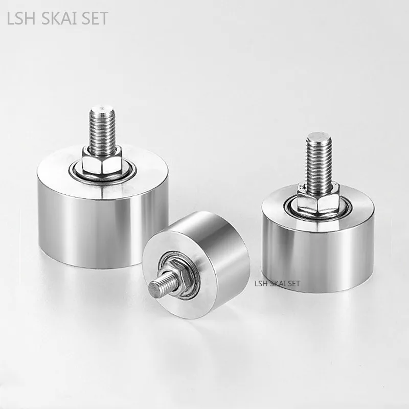 1pc Stainless Steel Flat Pulley Silent Bearing Sliding Door Roller Heavy-duty Solid Steel Wheel Sliding Track Wheel Hardware - view 4