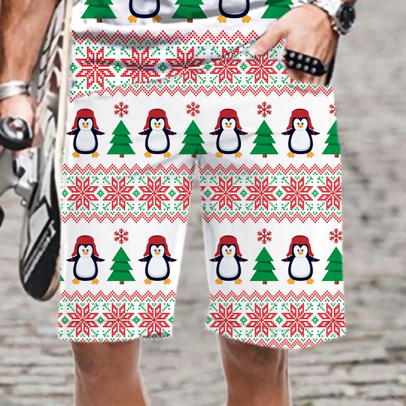 Padrão de natal masculino/feminino verão shorts legal solto homem natação secagem rápida confortável maiô harajuku moda praia