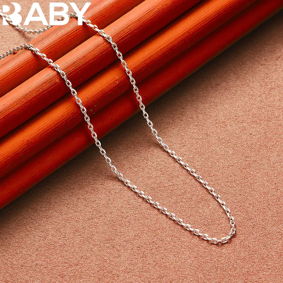 

URBABY 925 Sterling Silver Chain Necklace For Women and Men Fashion Jewelry Classic Simple Party Accessories Birthday Gift