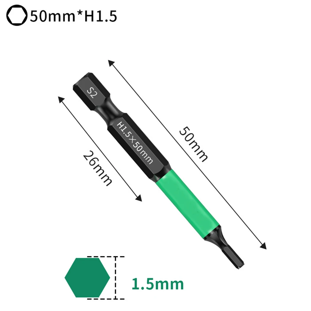 1/4 Inch Hex Magnetic Screwdriver Bit 50mm Alloy Steel Repair Tool For Screwdrivers Electric Screwdrivers Hand Drill
