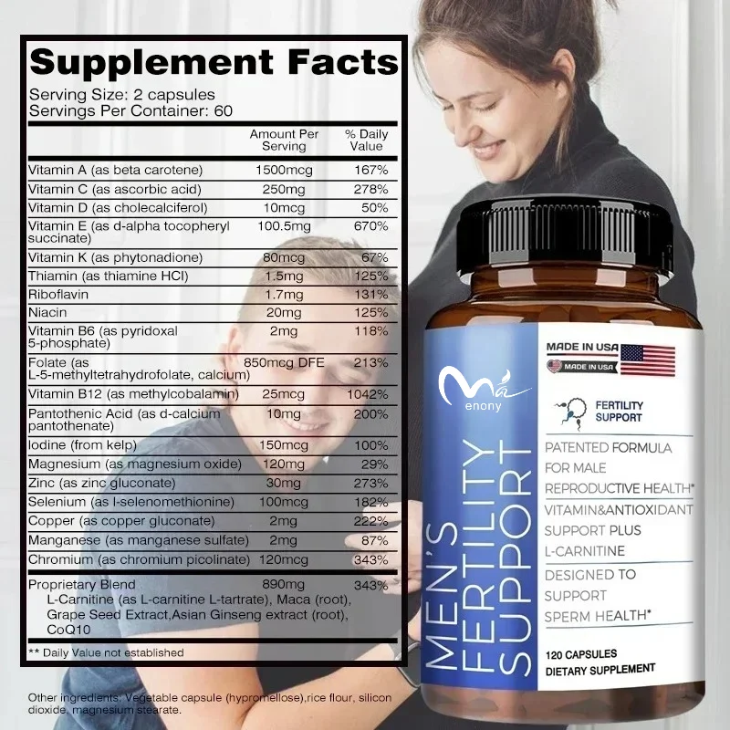 Male Fertility - Boosts Strength & Endurance, Support Male Reproductive Health, Improves Male Fertility, Boosts Sperm Motility
