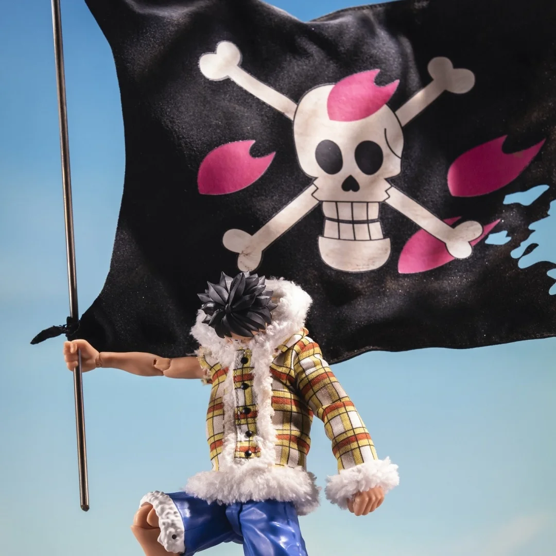 

Цельный Shf Аниме Одежда ручной работы Drum Island Луффи Плед пуховик Пиратский флаг Встроенная железная проволока подходит для игрушек 1/12