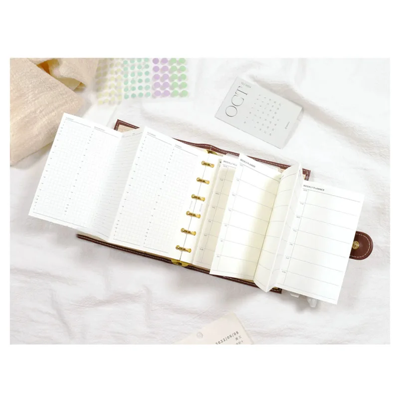 Picture 7: Fromthenon 10Sheets A6A7 Easy Refill 4-Fold Out Weekly Plan Replacement Core for Daily Planning Agenda Travel Journal and All So