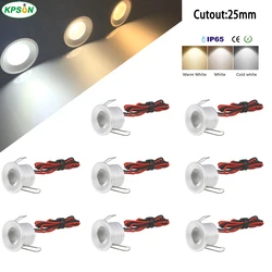 Światło punktowe Mini 1W reflektory LED Mini 12V z możliwością ściemniania 25mm oprawa wpuszczana lampy sufitowej IP65 wystawa oświetlenie