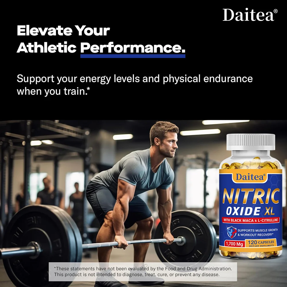Nitric Oxide - Men's Health Support Capsules,Contains Maca Root Powder Extract, Muscle Growth and Strengthening