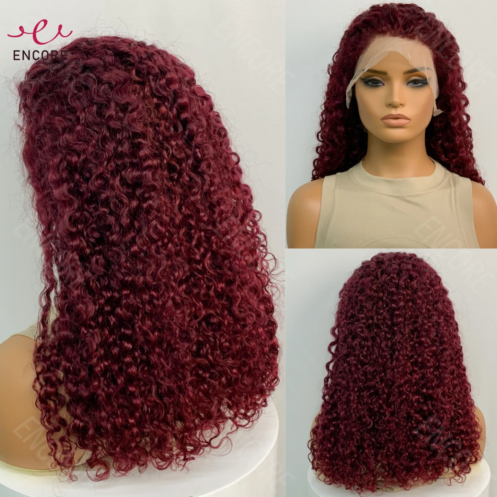 Ketebalan 350% 13x4 Wig Frontal renda 20 inci 12A Wig rambut manusia Remy Brazilian Water Wave Wig renda transparan keriting dalam