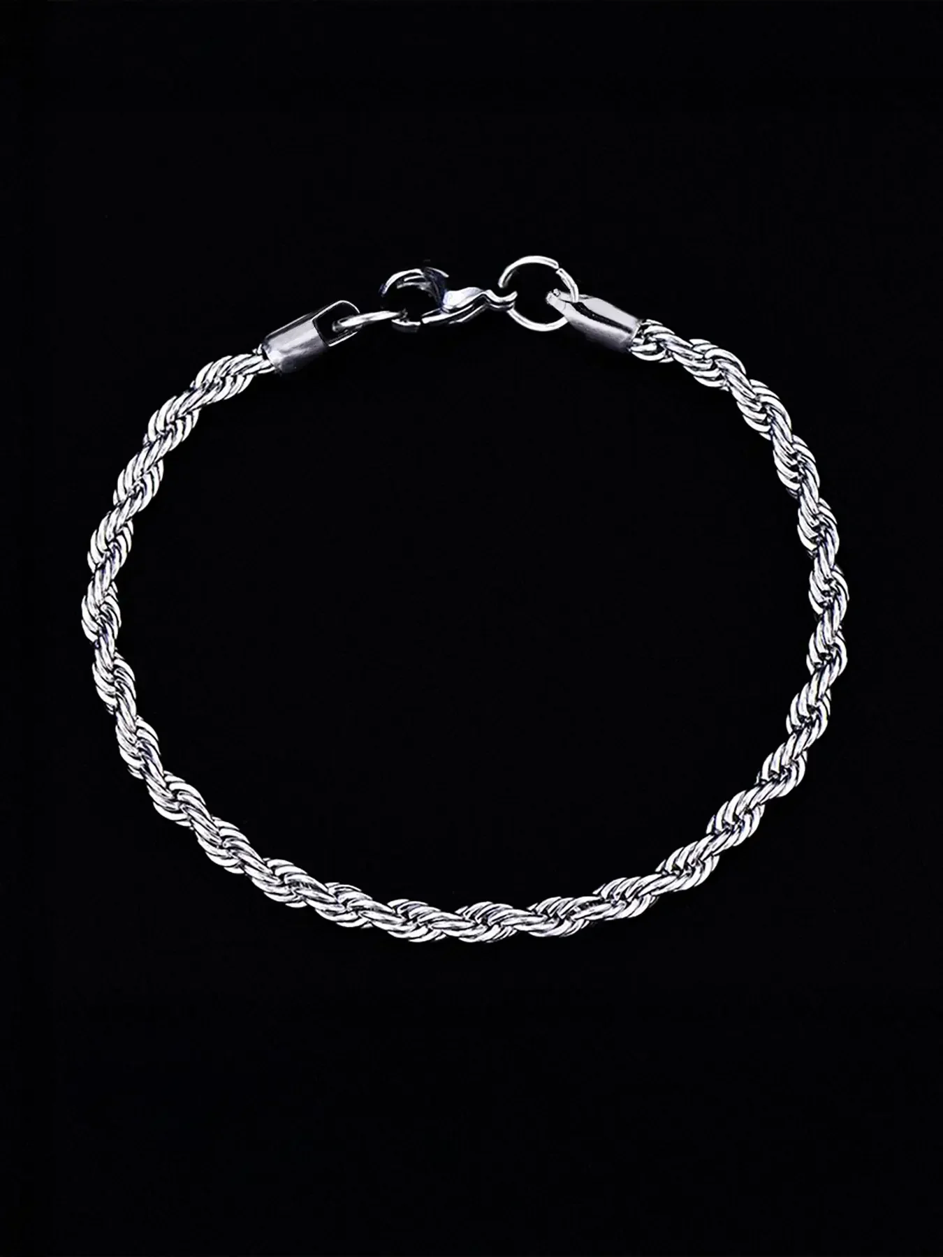 Men's Stainless Steel Braided Bracelet, Unique Twisted Design, Casual Style, All Seasons Wear, No Choking Hazard, Simple Design, Perfect Gift Idea