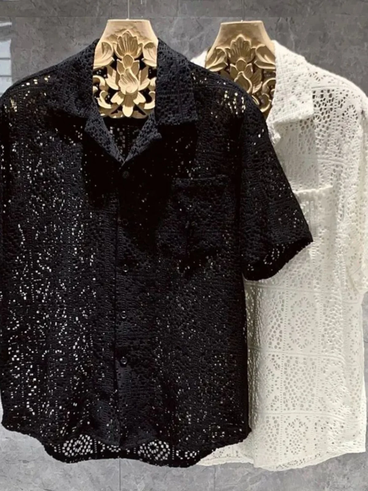 

Мужской повседневный вырез ort Sve irt Loose Fit Summer Faion Cuba Collar Regular Thin ort Sve irt