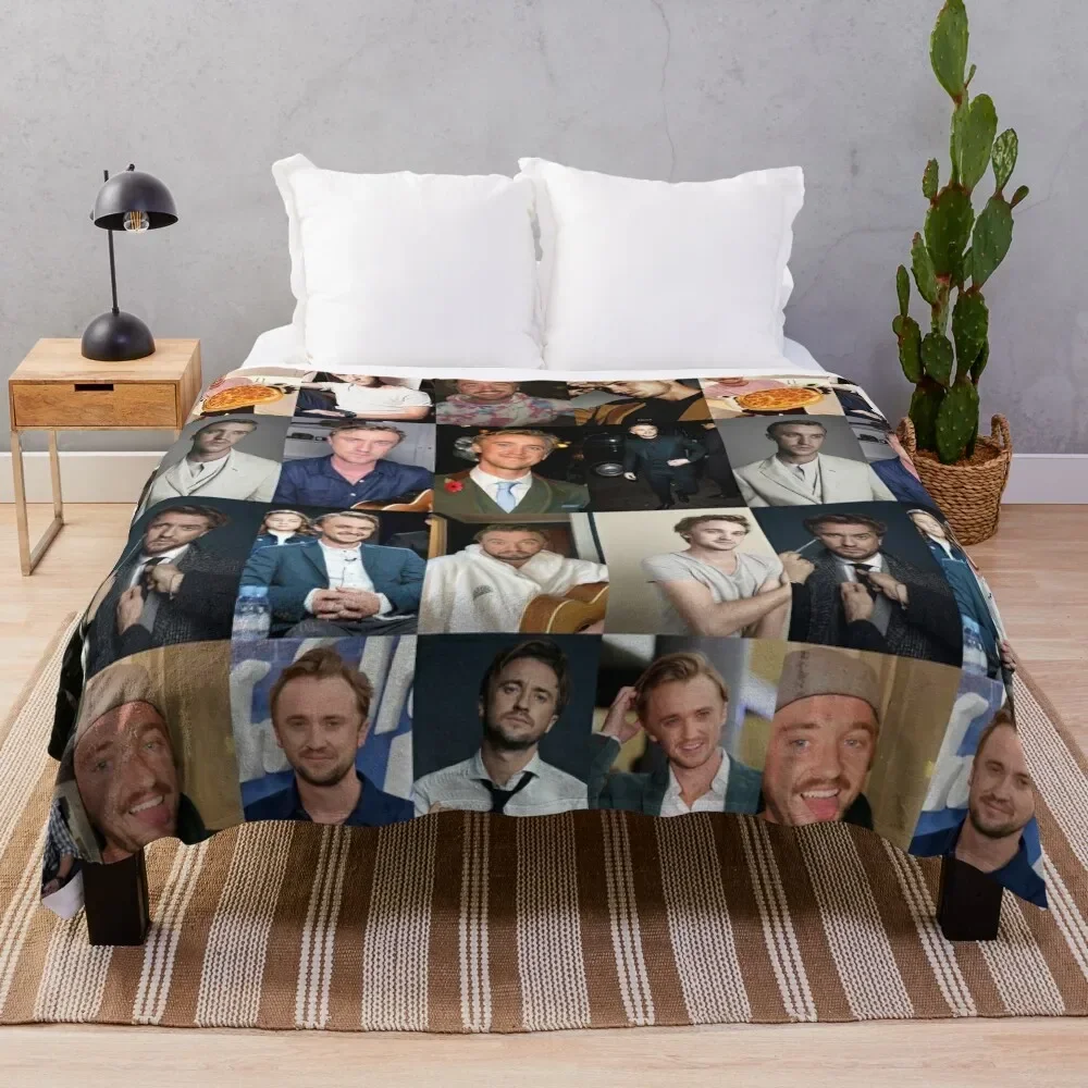 Tom Felton Collage Throw Blanket Hairys sofa bed Blankets