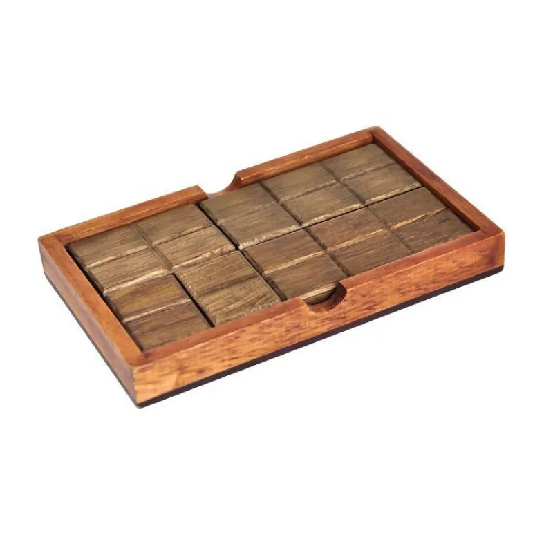 Classic Chocolate-shaped Wooden Brain Teasers Box Puzzle Logic Mind Packing Problem Puzzles Game for Adults