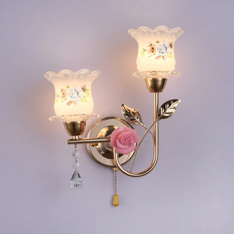 Modern Minimalist LED Wall Lamp Glass Flower Wall Sconces Dining Room The Hotel Lobby Aisle Balcony Cafe Embellish Light Fitting