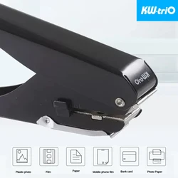 KW-trio Heavy-Duty Slot Metal Single Hole Puncher 1-Hole 10 Sheet Capacity Paper Punch Creative Stationery Tools Office Gadgets