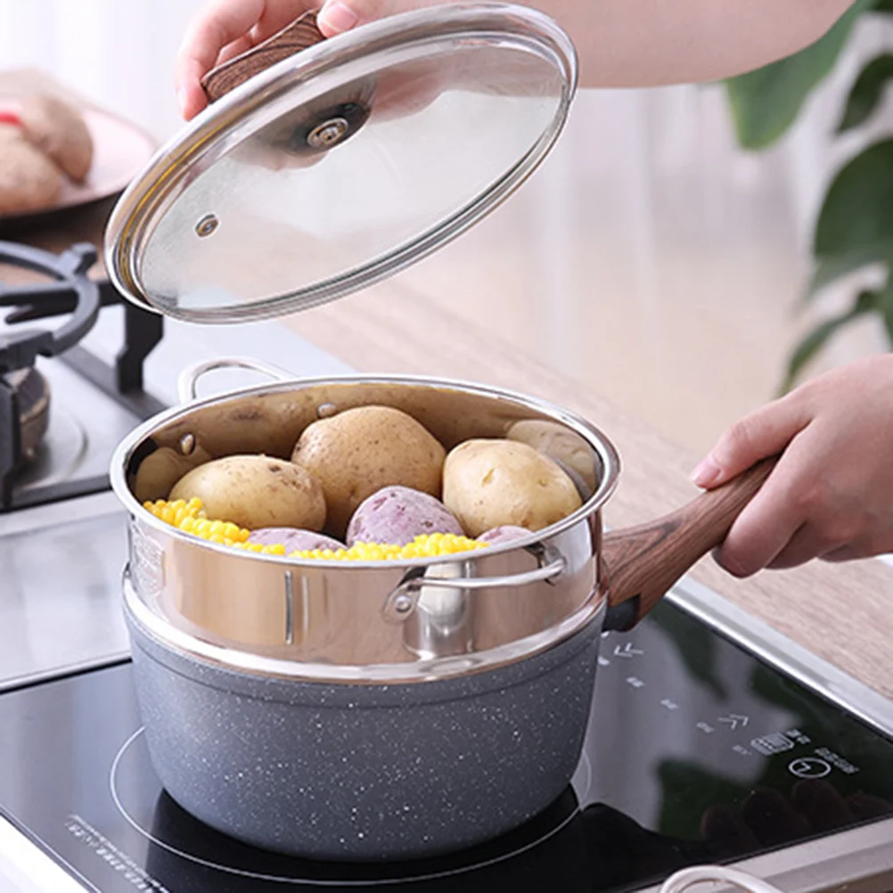 16 Cm Airfryer Handle Bun Steamer Kitchen Cookware Grid Vegetable Food Basket Stainless Steel Baby