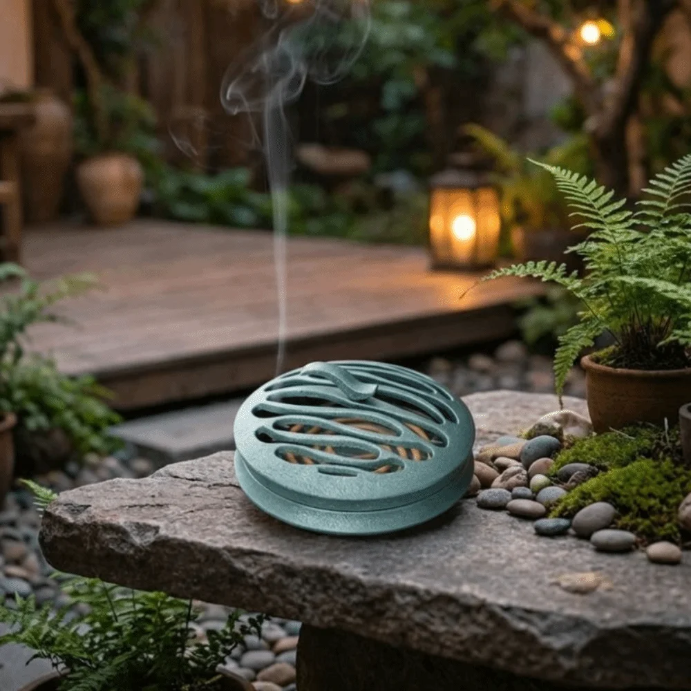 Craft Ornament Zinc Alloy Incense Burner Hollow Design Sturdy Fragrance Censer Minimalist Mosquito Coils Tray Patios