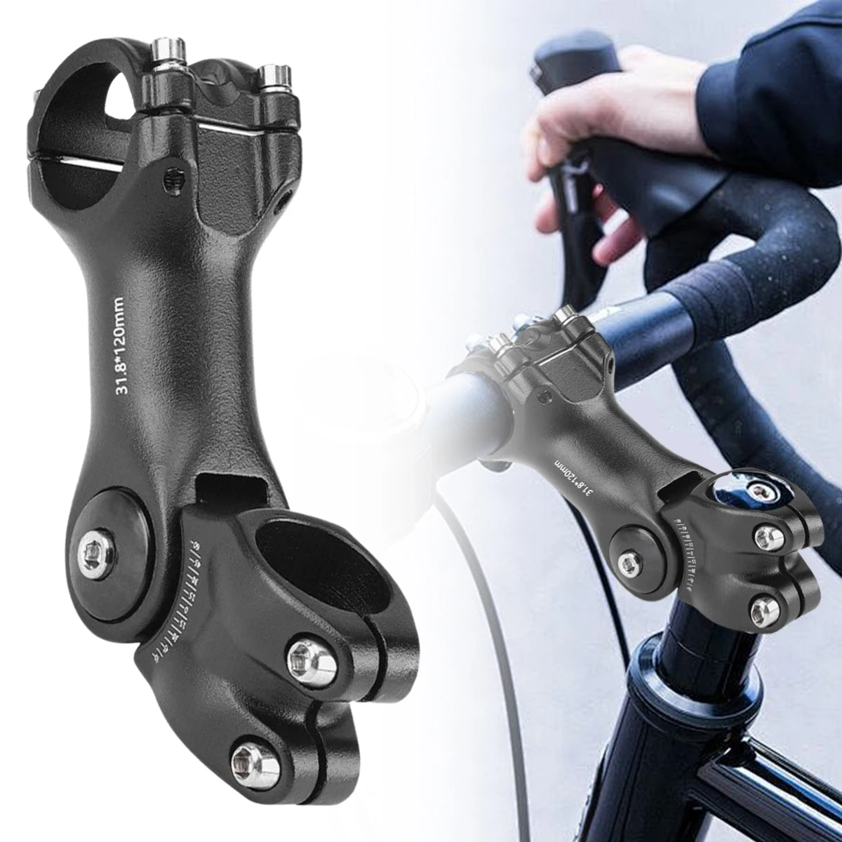 

Bike Stem Bicycle Handlebar Stem Adjustable Bike Riser Ultralight Aluminum Alloy Front Fork Stem Adapter for Bicycle