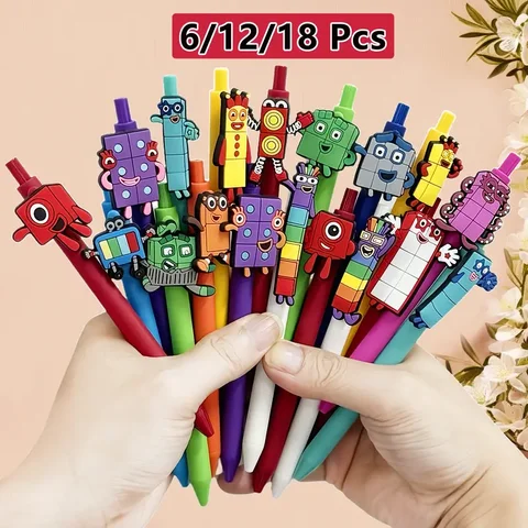 6/12/18 Building Block-Shaped Pen Cute Number Building Block Ballpoint Pen Black Ink Fun writing tool with playful design