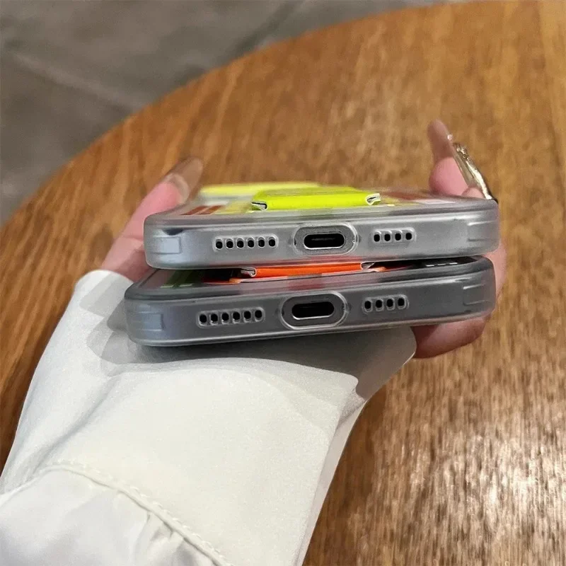 Matte Anti-slip wristband holder phone case for iPhone 16 15 14 13 Pro Max full shockproof folding bracket hard bumper cover