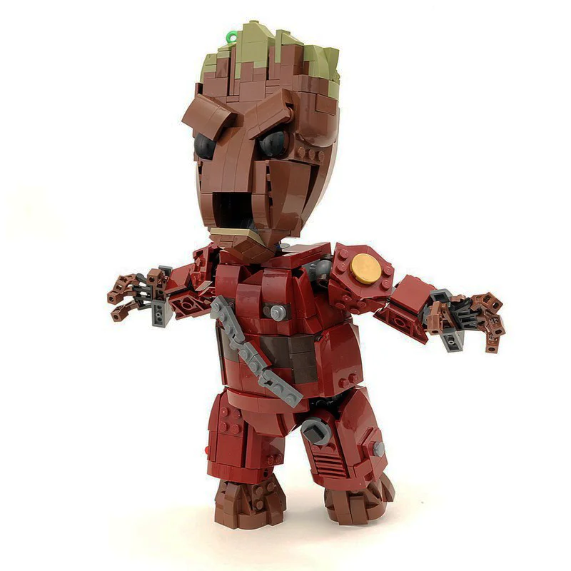 595Pcs Moc Galaxy Guardian Custom Baby Groot Model Building Blocks DIY Creative Assembly Bricks Toy Kid Boys Christmas Gifts