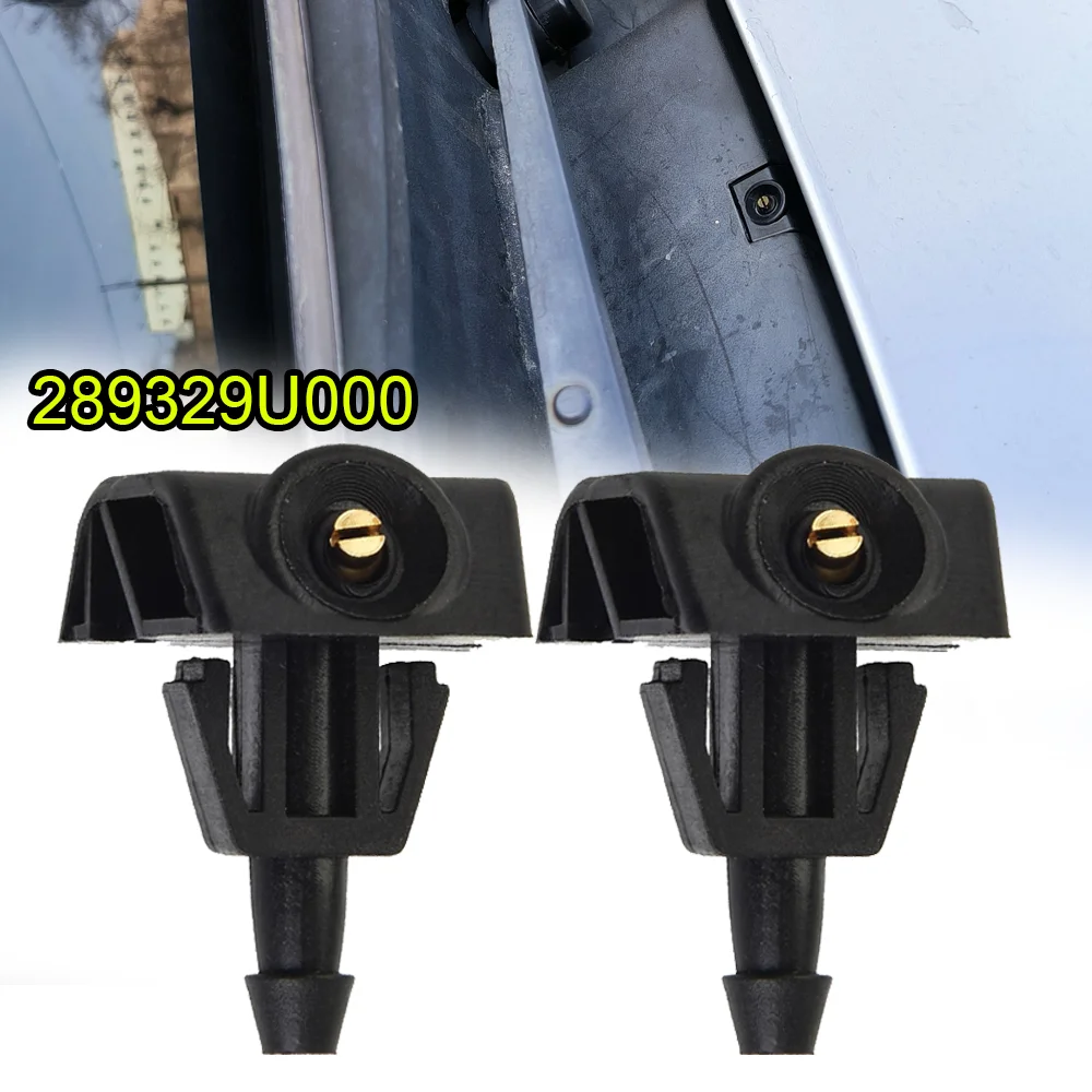 2Pcs Car Front Windshield Washer Wiper Water Spray Nozzle For Nissan Tiida Sylphy X-Trail Venucia D50 R50 289329U000 NEW