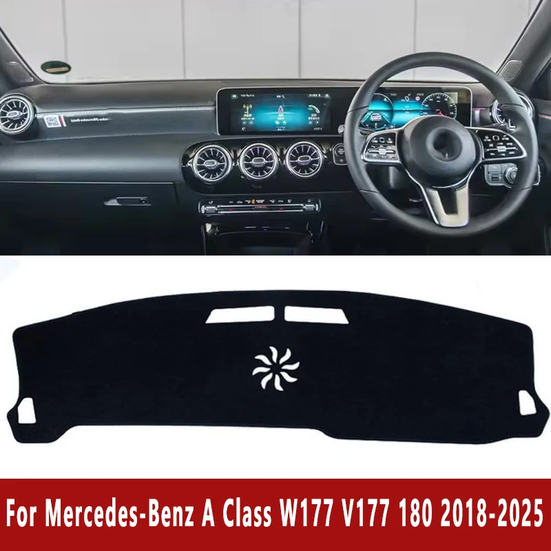 

Car Dashboard Mat Dash Cover Pad Custom for Mercedes-Benz A Class W177 V177 180 2018-2025 2019 Nonslip Cape Sunshade Accessories