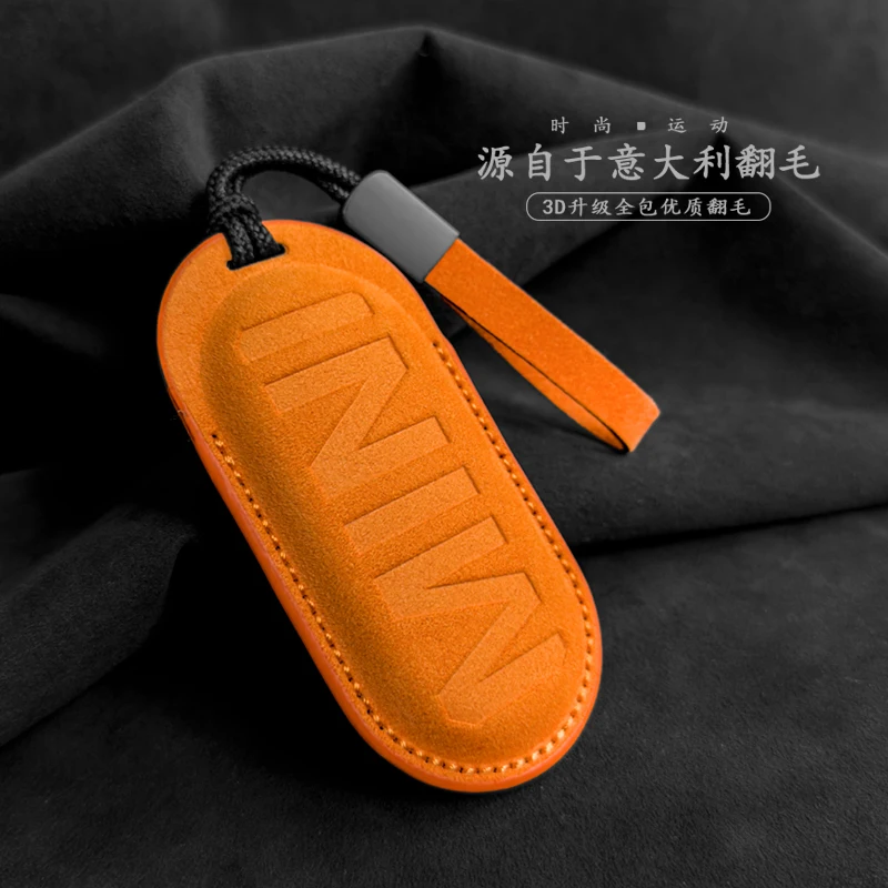 

For MINI COOPER 2025 Italian Suede Key Case Key Chains Car Accessories