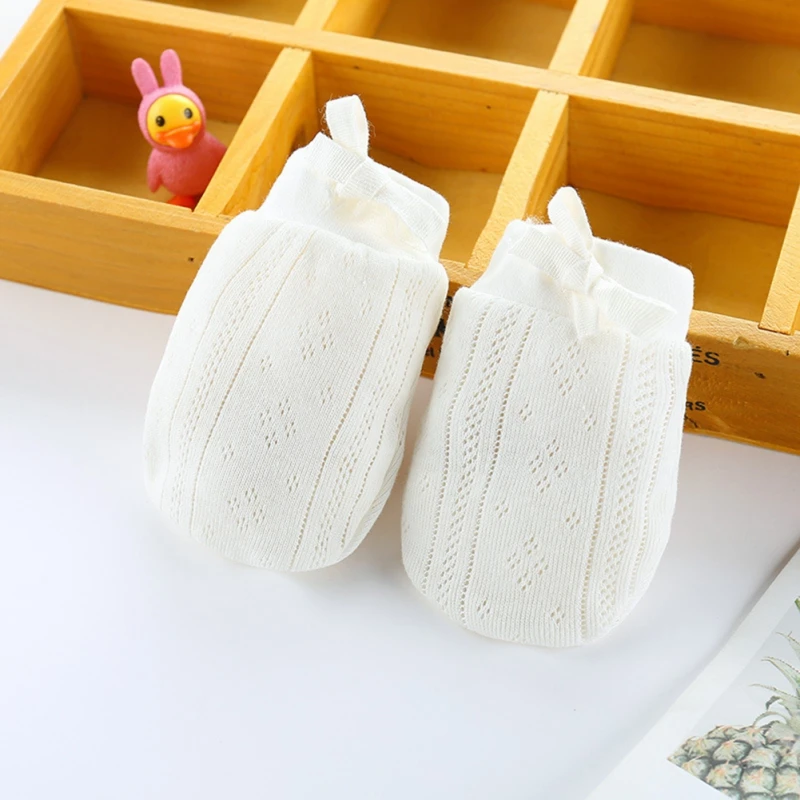 Baby Cotton Gloves Lovely Solid Soft Anti Scratching Gloves Newborn Infant Protection Face Anti-Grab Mittens Handguard Supplies
