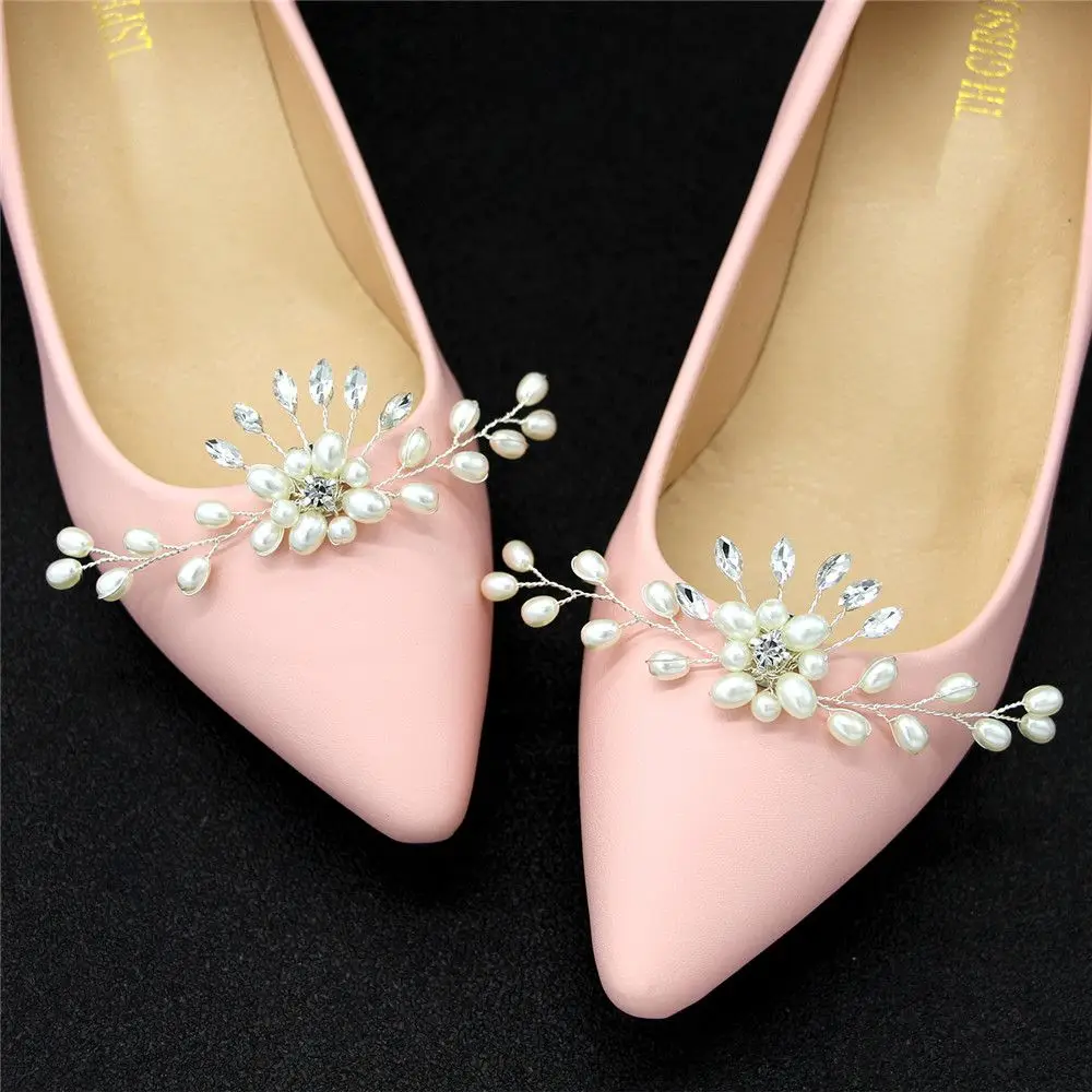 2pcs Shoe Clip Wedding Shoes High Heel Women Bride Decoration Rhinestone Shiny Decorative Clips Charm Buckle