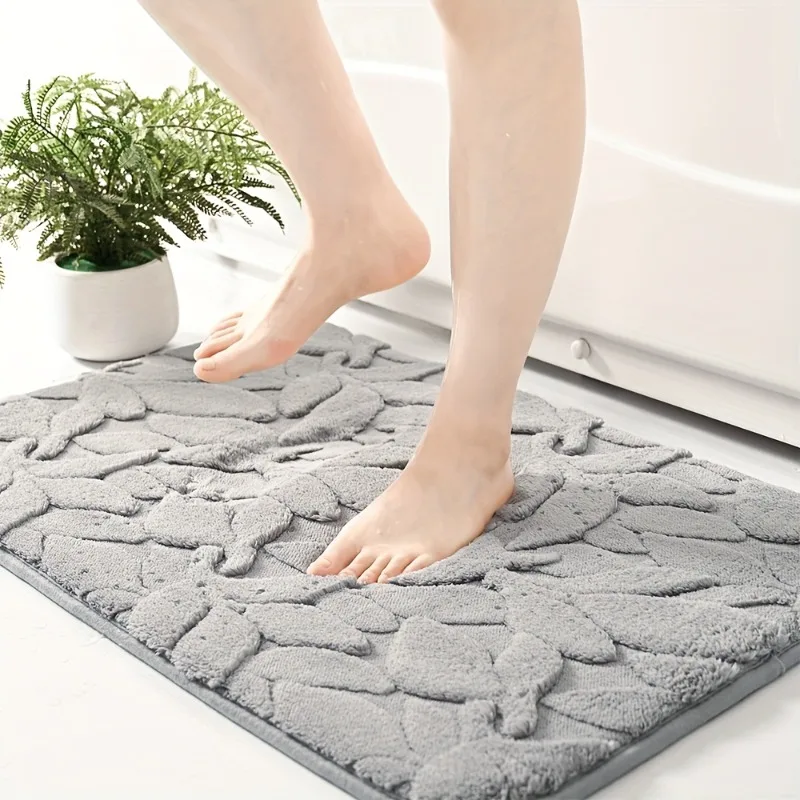 Floor Mat Fine Plush Foot Mat Leaf Thickened Entryway Bedroom Non-slip Kids Study Mat Home Mat