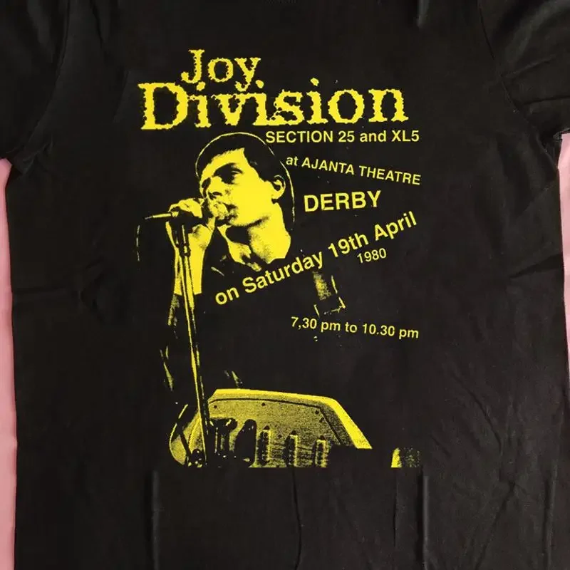 Joy Division Tour Concert Black T Shirt Cotton All Size