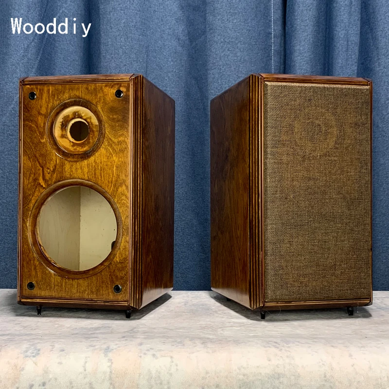 Wooddiy 5/6.5 inch One Pair Speaker Empty Cabinet Minima Vintage Classic Two-way Bookshelf HIFI DIY Bass Reflex Acoustic Box