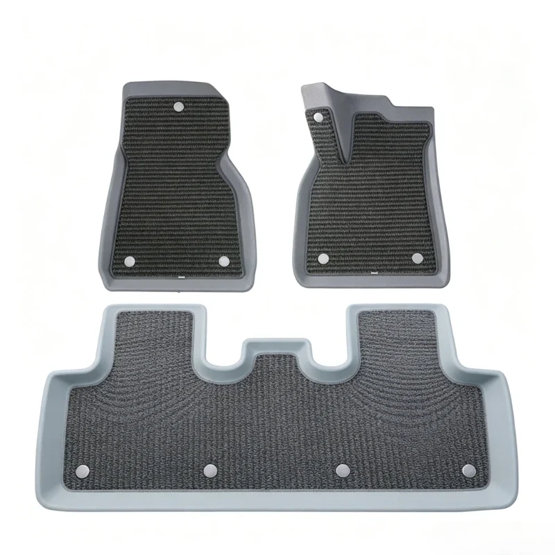 XPE Waterproof Car Floor Mats Right-Hand Drive Two-Tone Design Electric SUV Fitment 2021-2024