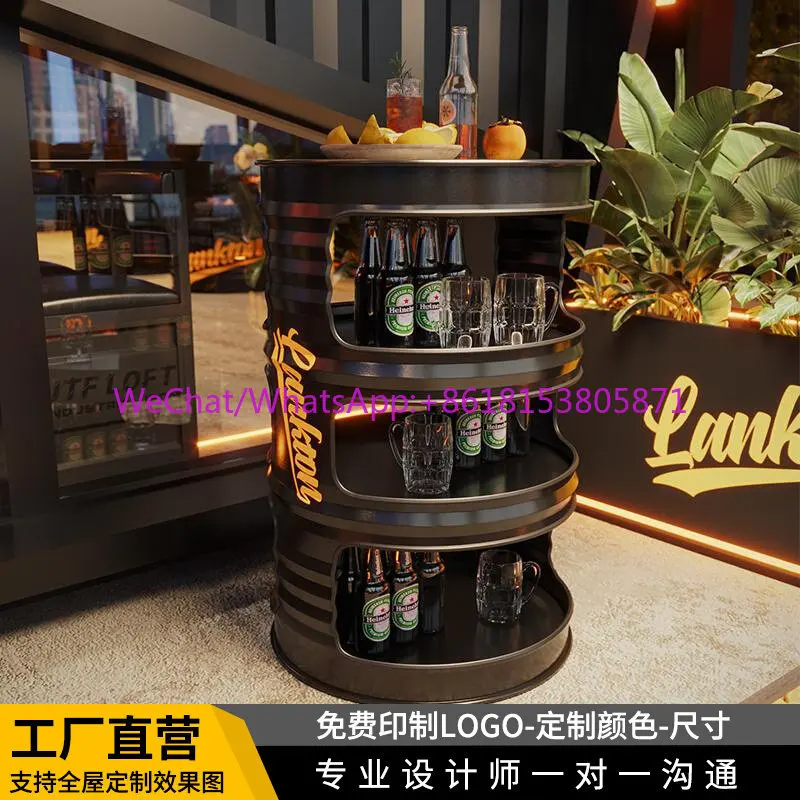 

Industrial style furniture Whole house custom beer wine oil drum rack