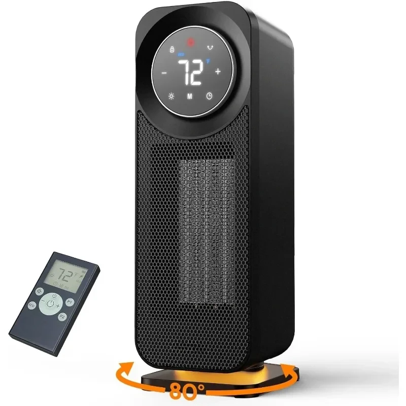 Touch Screen Space Heater for Indoor Use 1500W Fast Heating with Remote Control 5 Modes Thermostat Control