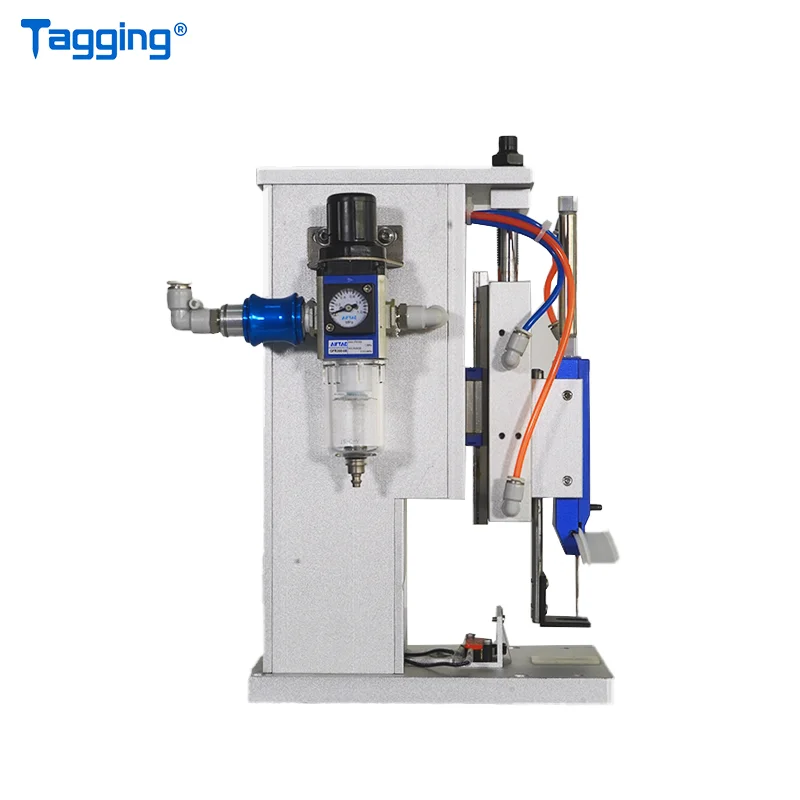 Automatic Pneumatic Labeling & Tagging Machine For Socks Towels Gloves Apparels & Textiles With Core Components Engine & PLC