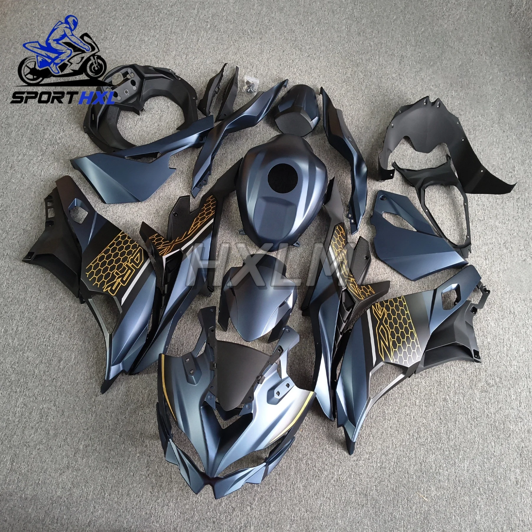 Cowling Matte Blue Gold Floral Lines Motorcycle For Kawasaki ZX4R 2019-2026 ZX 4R ZX4RR ZX25R ZX 25R Full Fairing Kit Bodywork