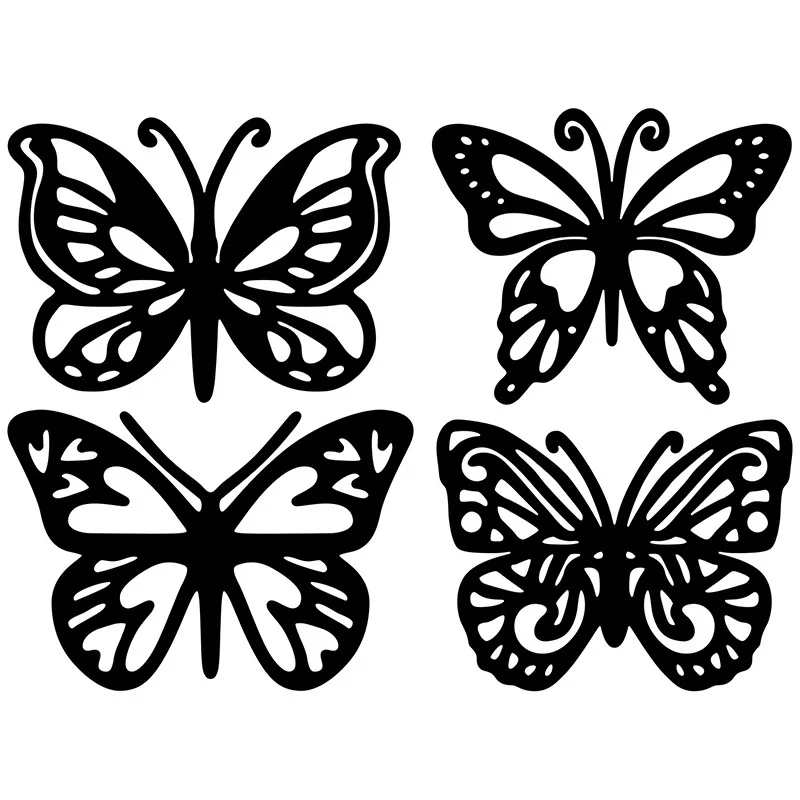 4PCS Butterfly Scrapbooking Die Cuts DIY Cards Stencils Photo Album Embossing Paper Making Knife Mold Crafts Metal Cutting Dies