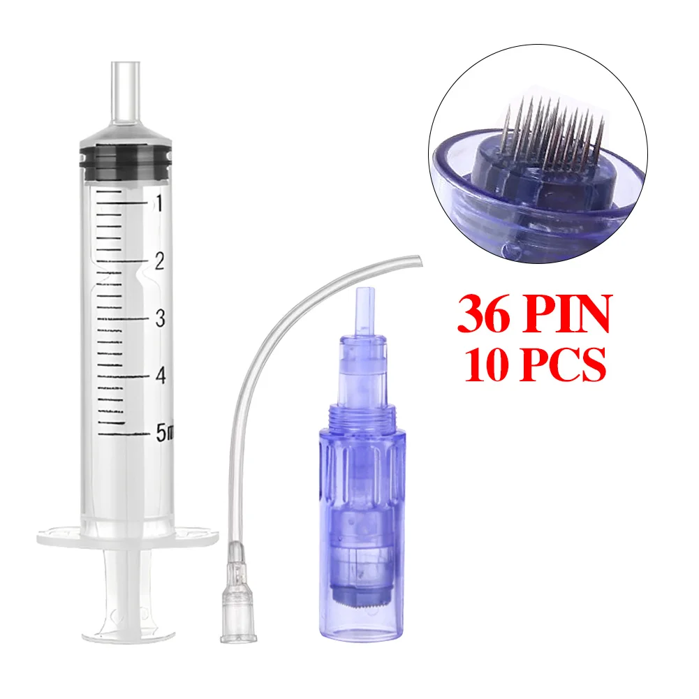NONE Hydra Mikronadel-Stiftkartuschen, Nadel für Meso-Pistole, Mesotherapie, Aqua Microneedling-Schlauch, 9, 12, 24, 36, 42-polige Nadeln 6