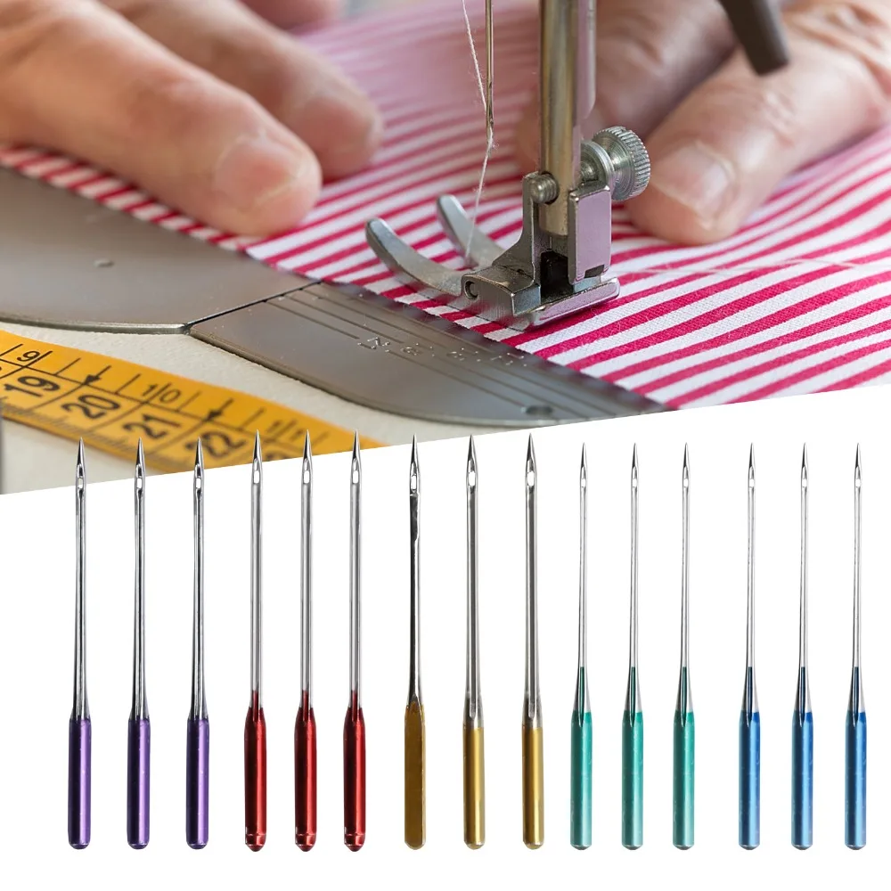 15pcs Anti-Jumping Sewing Machine Needles Sharp Tips Regular Point Universal Sewing Needles All-Purpose Steel Ball Point Needles