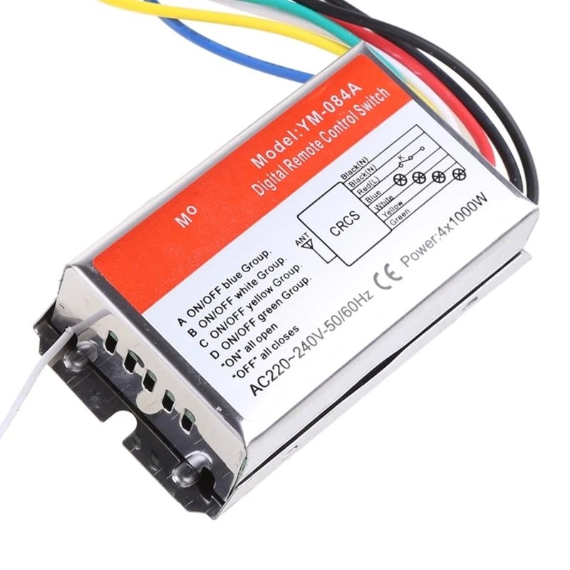 

AC 220V Digital Remote Control Switch 4 Ways ON/OFF Controller For Light Lamp,Wireless Digital ON/OFF Controller for Lights