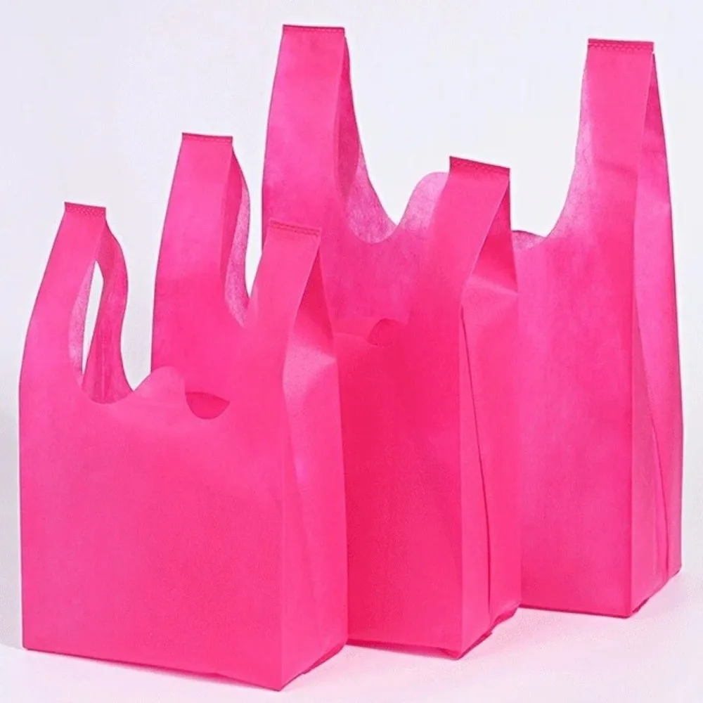 50pcs-solid-color-non-woven-shopping-bag-large-capacity-portable-eco-friendly-handbag-convenient-thickened-reusable-tote-bag