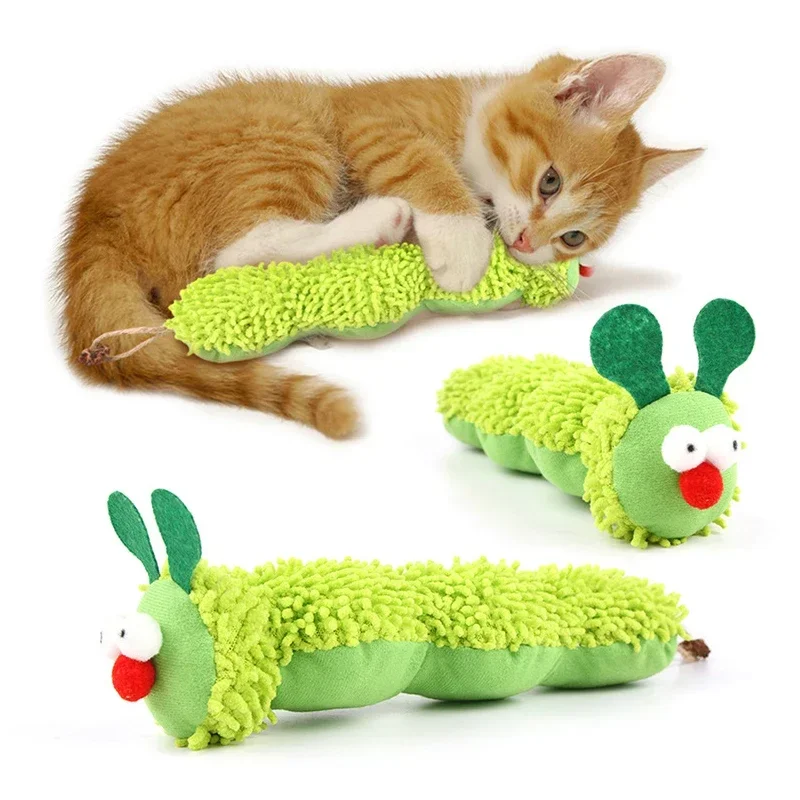 

Cat Chew Toys Caterpillar Catnip Molar Toy Silvervine Cat Teaser Interaction Toy Clean Mouth Kitten Toy Pet Supplies Accessories