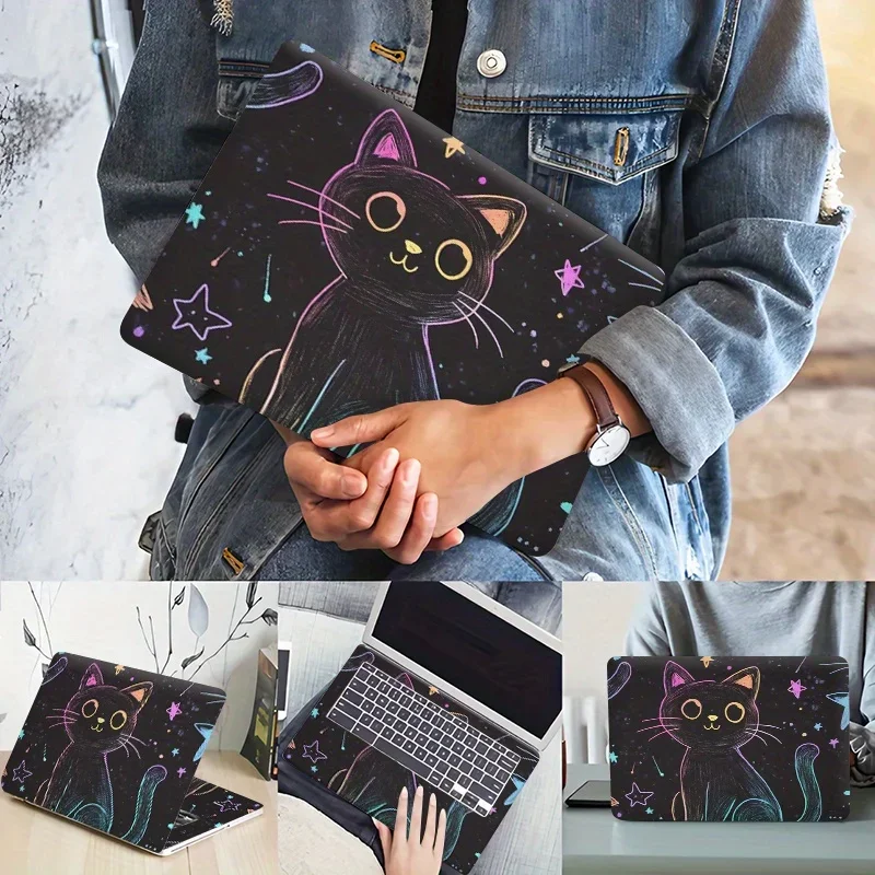 2 pieces, Dreadnought, protective film, 15.35x10.63 inches, space cat DIY personalized, laptop skin sticker, vinyl sticker