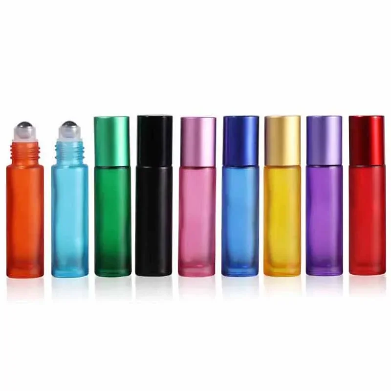 1/5/10Pcs 10ml Refillable Perfume Bottles Portable Travel Essential Oil Roll On Bottles Frosted Glass Sample Test Vial косметика