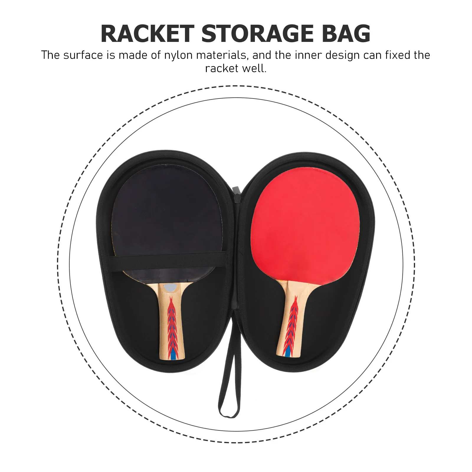 

Table Tennis Racket Storage Bag Nylon Lightweight Portable Racket Paddle Carry Protective Organizing Storage Bag